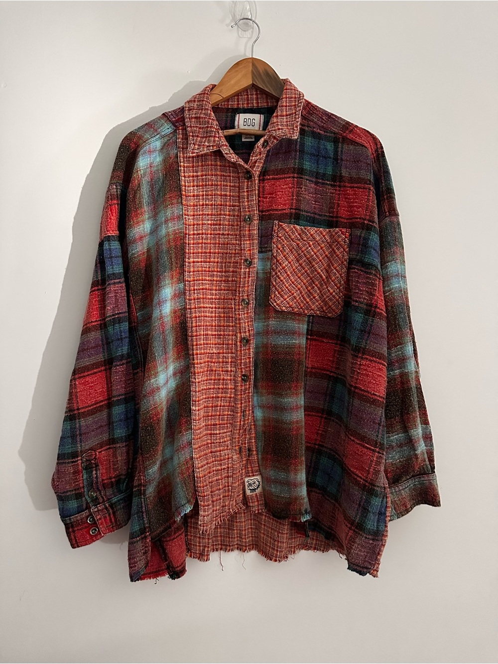 BDG Robbie Spliced Flannel Shirt